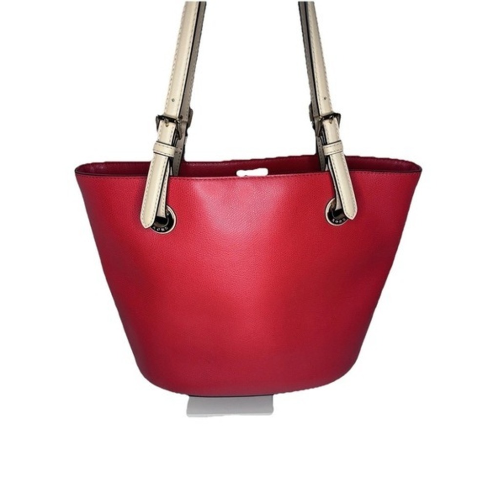 Michael Kors Red Tote with Cream Straps